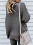 Loose Lady Romance Split Joint Plain Sweater