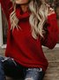 Loose Lady Romance Split Joint Plain Sweater