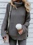 Loose Lady Romance Split Joint Plain Sweater