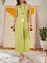 Women Casual Plus Size Stripe Crew Neck Sleeveless Split Summer Maxi Dress