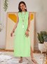 Women Casual Plus Size Stripe Crew Neck Sleeveless Split Summer Maxi Dress