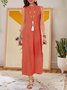 Women Casual Plus Size Stripe Crew Neck Sleeveless Split Summer Maxi Dress