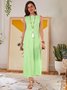 Women Casual Plus Size Stripe Crew Neck Sleeveless Split Summer Maxi Dress