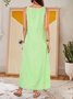 Women Casual Plus Size Stripe Crew Neck Sleeveless Split Summer Maxi Dress