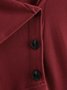 Plain Elegant Lapel Buttons Decoration Long Sleeve Casual Tunics