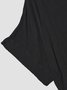 Summer Loose Solid Casual Short Sleeve Cotton and Linen Tunic Top