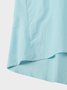 Women Loose Crew Neck Plain Summer Plus Size Three Quarter Sleeve Linen Tunic Top