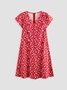 Floral Slim Pullover Women Dress Short Sleeve Floral Dress