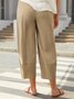 Women Summer Tulip Hem Elastic Waist Pockets Comfy Lounge Workout Plain Cotton Pants