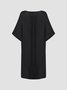 Summer Loose Solid Casual Short Sleeve Cotton and Linen Tunic Top