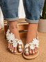 Women's Sandals Flat Clip Toe Casual Lace White Flower Decorative Summer Elegant Romantic Wedding Sandals