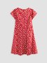 Floral Slim Pullover Women Dress Short Sleeve Floral Dress