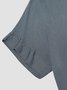 Summer Loose Solid Casual Short Sleeve Cotton and Linen Tunic Top