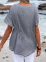 Women Ruched Asymmetric Lightweight Short Sleeve Casual Summer Tunic Top