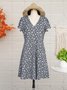 Floral Slim Pullover Women Dress Short Sleeve Floral Dress