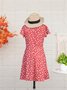 Floral Slim Pullover Women Dress Short Sleeve Floral Dress