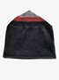 Unisex Stripes Contrast Color Fleece Dual Use Scarf Beanie Hat