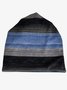 Unisex Stripes Contrast Color Fleece Dual Use Scarf Beanie Hat