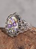 Vintage Hummingbird Floral Time Stone Ring Bohemian Ethnic Jewelry