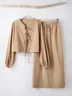 Loose Linen Crew Neck Two-Piece Set