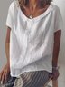 Women Casual V Neck Short Sleeve Solid T-Shirt&Tee