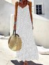 Polka Dots Casual V-neck Sleeveless Pockets Maxi Dress Vacation Summer Tank Dress