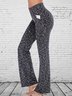 Bootcut Yoga Pants High Waist Flare Pants Stretch Bootleg Solid Plus Size Workout Pants with Pockets