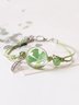 Vintage Floral ST Patricks Day Irish Four Leaf Clover Bracelets