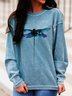 Crew Neck Animal Long Sleeve Shift Sweatshirt