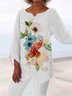 Crew Neck Floral Loose Long sleeve Top