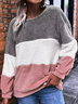 Plain Crew Neck Casual Loose Sweatshirt