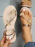 Rhinestone & Butterfly Decor Toe Ring Strappy Sandals