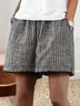 Loose Casual Cotton Striped Shorts