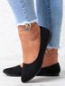 Simple Style Plain Color Faux Suede Flat Shallow Shoes