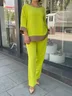 Color Block Casual Two-Piece Set