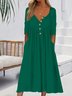 Crew Neck Casual Dress With No