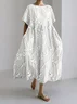 Floral Regular Fit Crew Neck Casual Dress With No