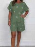 Casual Crew Neck Two-Piece Set