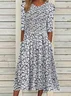 Women's Short Sleeve Summer As Picture Floral Printing Crew Neck Daily Going Out Casual Maxi H-Line Shift Dress Dress