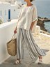 Crew Neck Cotton Casual Two-Piece Set