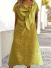 Casual Plain Knot Front Midi Dress