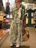 Casual Floral Shirt Collar Two-Piece Set