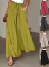 Women's  H-Line Wide Leg Pants Daily Going Out Pants Yellow Casual Pocket Stitching Plain Spring/Fall Pants