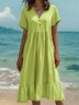 Cotton Urban V Neck Dress With No