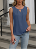 Women's Sleeveless Tank Top Summer Black Plain Ruched Crew Neck Daily Going Out Simple Top