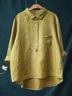 Women's Spring Printed Casual Half Collar Button Shirt