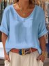 Cotton And Linen Short Sleeve T-Shirt