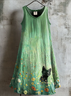 Casual Linen Floral Crew Neck Dress With No