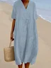 Casual Crew Neck Striped Regular Fit Dress With No