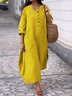 Casual Plain Crew Neck Maxi Dress
